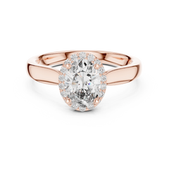 Oval Solitaire Halo Ring