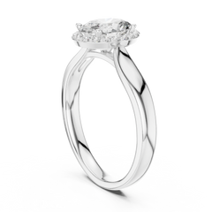 Oval Solitaire Halo Ring
