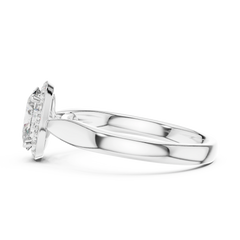 Oval Solitaire Halo Ring
