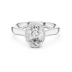 Oval Solitaire Halo Ring