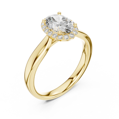 Oval Solitaire Halo Ring