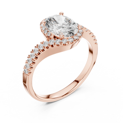 Oval Bypass Halo Ring