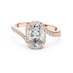 Oval Bypass Halo Ring