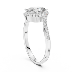 Oval Bypass Halo Ring