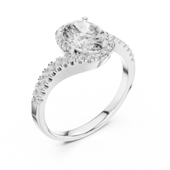 Oval Bypass Halo Ring