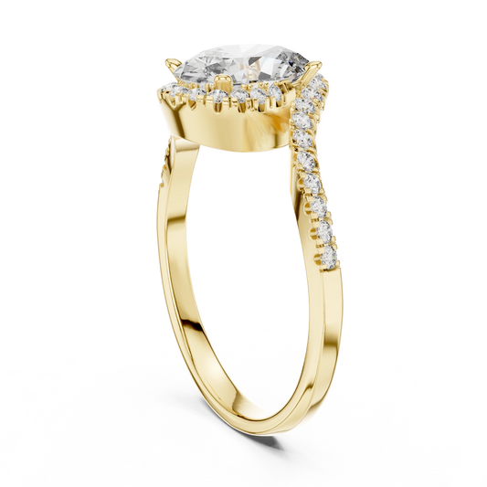 Oval Bypass Halo Ring