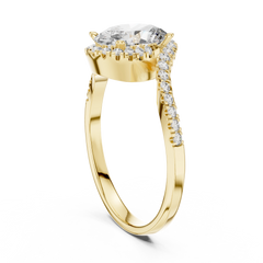 Oval Bypass Halo Ring