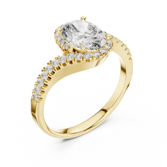 Oval Bypass Halo Ring