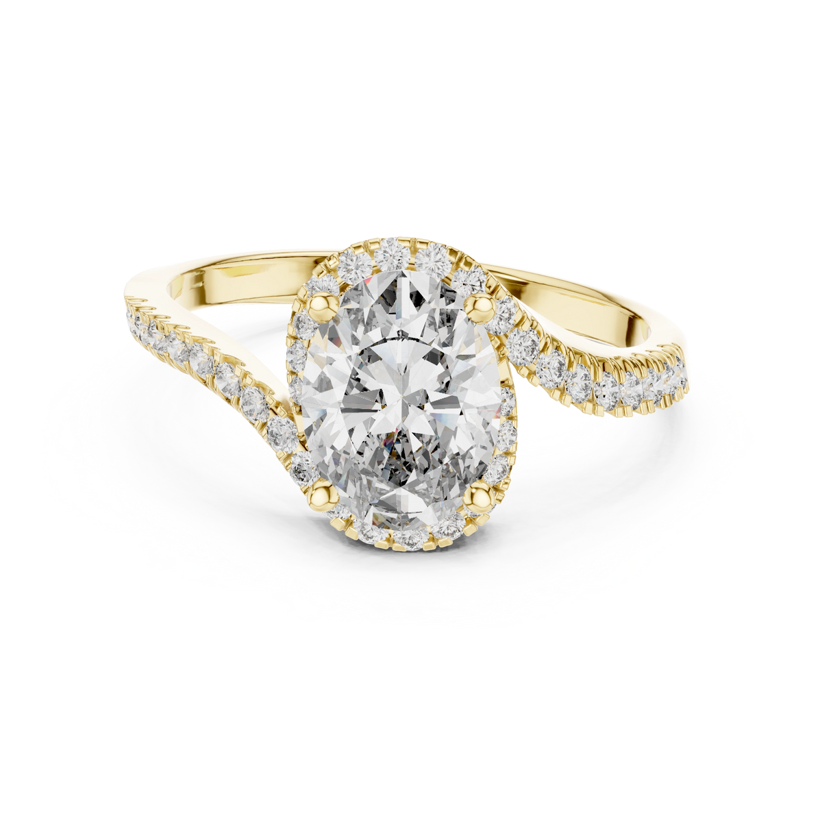 Oval Bypass Halo Ring