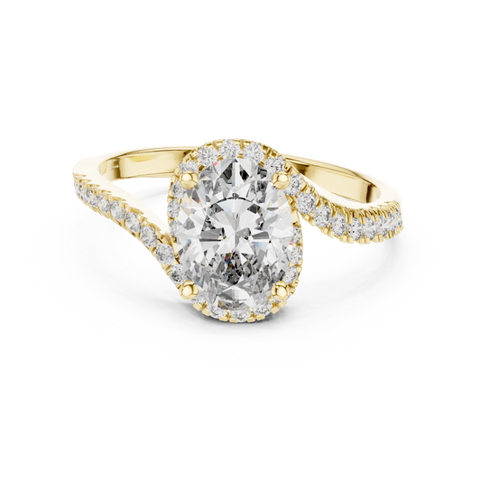 Oval Bypass Halo Ring