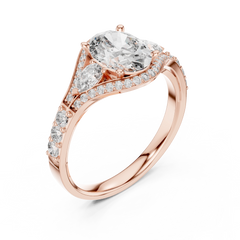 Oval Vintage Ornate Halo Ring