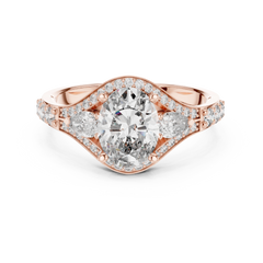Oval Vintage Ornate Halo Ring