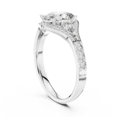 Oval Vintage Ornate Halo Ring
