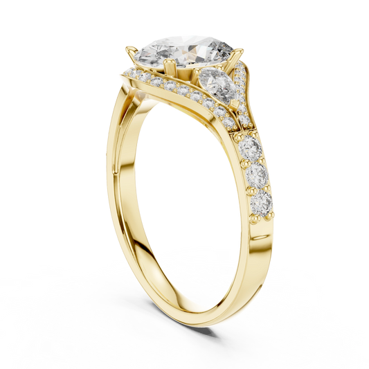 Oval Vintage Ornate Halo Ring
