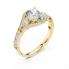 Oval Vintage Ornate Halo Ring