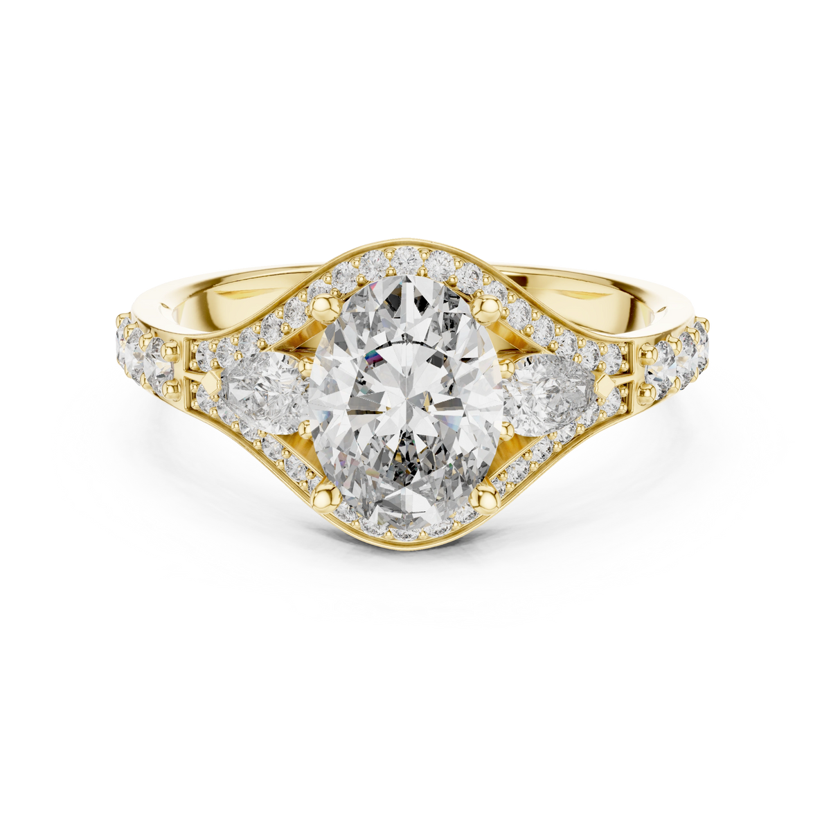Oval Vintage Ornate Halo Ring