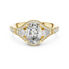 Oval Vintage Ornate Halo Ring