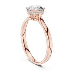 Round Solitaire Hidden Halo Ring