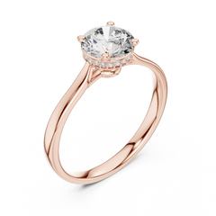 Round Solitaire Hidden Halo Ring
