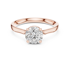Round Solitaire Hidden Halo Ring