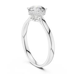 Round Solitaire Hidden Halo Ring