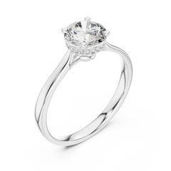 Round Solitaire Hidden Halo Ring
