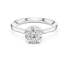 Round Solitaire Hidden Halo Ring