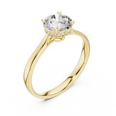 Round Solitaire Hidden Halo Ring
