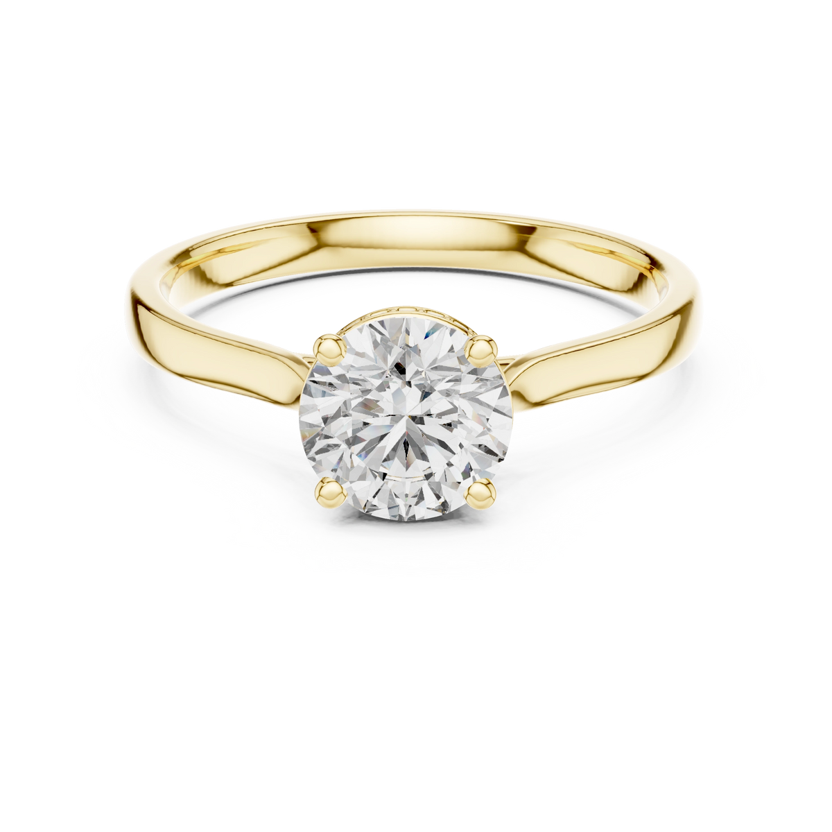 Round Solitaire Hidden Halo Ring