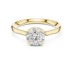 Round Solitaire Hidden Halo Ring
