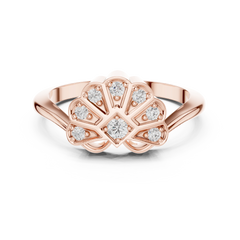 Diamond Art Deco Scallop Ring