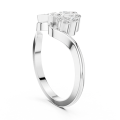 Diamond Art Deco Scallop Ring