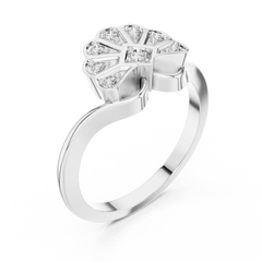 Diamond Art Deco Scallop Ring