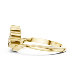 Diamond Art Deco Scallop Ring