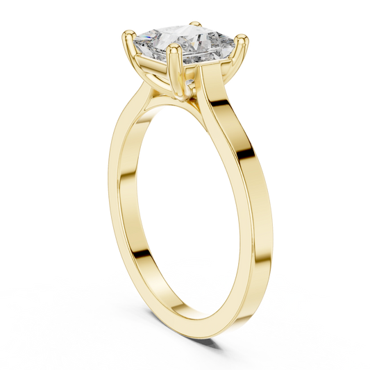Princess Solitaire Classic Gold Ring
