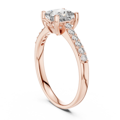 Princess Cut Accented Shank Ring
