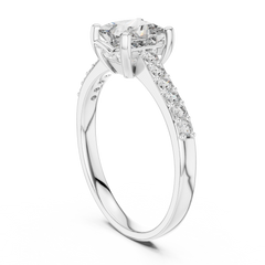 Princess Cut Accented Shank Ring