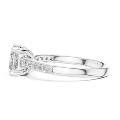 Princess Cut Accented Shank Ring