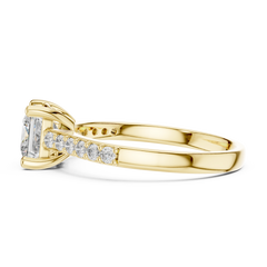 Princess Cut Accented Shank Ring