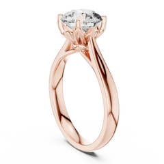 Round Lotus Solitaire Ring