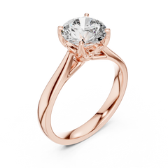 Round Lotus Solitaire Ring