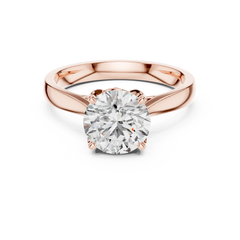 Round Lotus Solitaire Ring