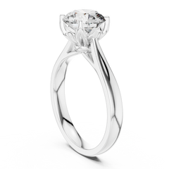 Round Lotus Solitaire Ring