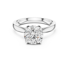 Round Lotus Solitaire Ring