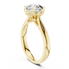 Round Lotus Solitaire Ring