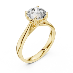 Round Lotus Solitaire Ring