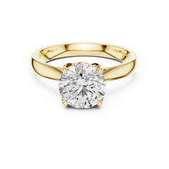 Round Lotus Solitaire Ring