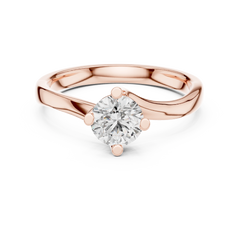 Round Bypass Solitaire Ring
