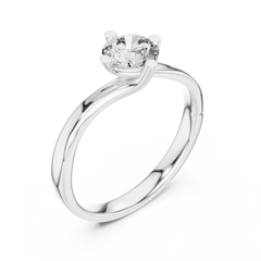 Round Bypass Solitaire Ring
