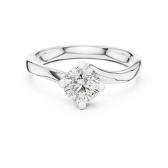 Round Bypass Solitaire Ring